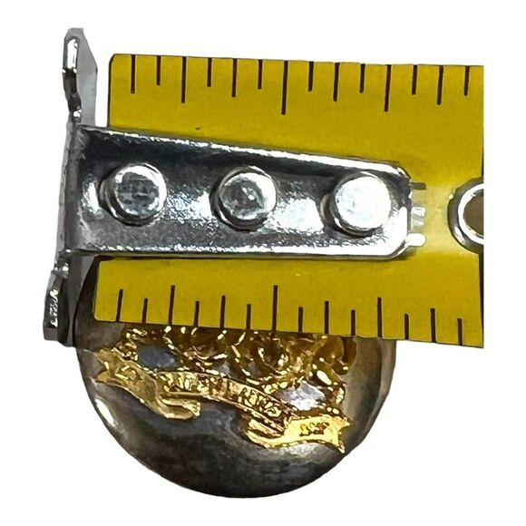 Vintage Ralph Lauren Signet Lion Crest Sterling Button Earring Gold Clip On RARE - Picture 8 of 8